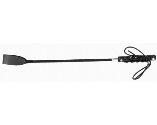 Черный классический гладкий стек со шнуровкой на ручке - 59 см.