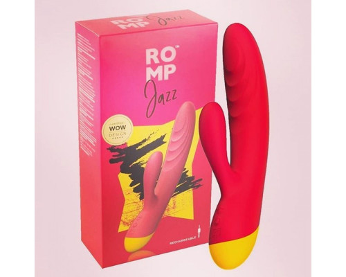 Ярко-розовый вибратор-кролик Romp Jazz - 21 см.