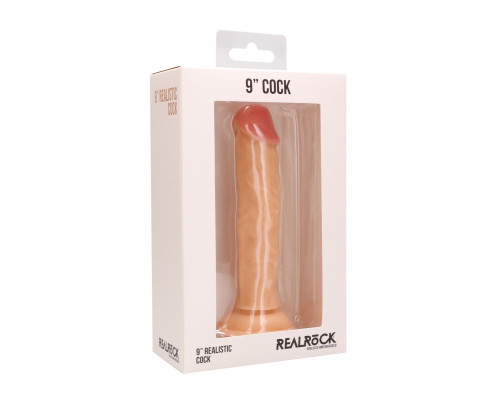 Телесный реалистичный фаллоимитатор Realistic Cock 9  - 23,5 см.