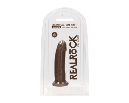 Коричневый фаллоимитатор без мошонки Silicone Dildo Without Balls - 15 см.