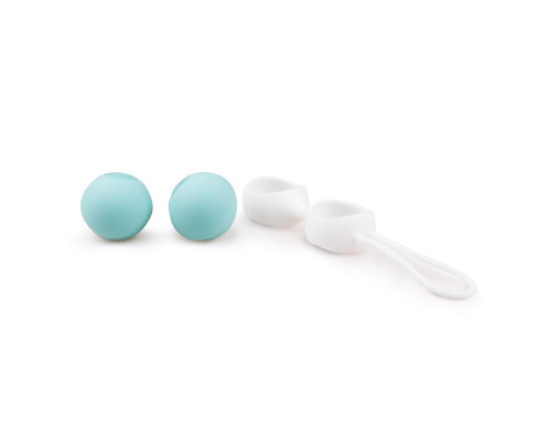 Бело-голубые вагинальные шарики Jiggle Balls