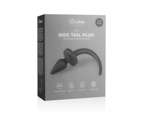 Черная пробка с хвостом собаки Dog Tail Plug S