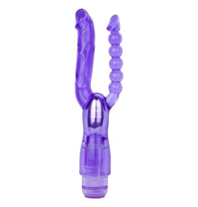 Фиолетовый анально-вагинальный вибратор Extreme Dual Vibrator - 25 см.