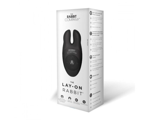 Черный вибростимулятор с ушками The Lay-on Rabbit