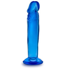 Синий анальный фаллоимитатор Sweet N Small 6 Inch Dildo With Suction Cup - 16,5 см.