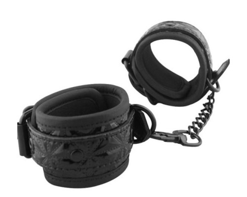 Чёрные кожаные оковы на ноги Ankles Cuffs