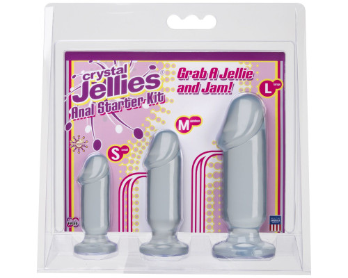 Набор прозрачных анальных фаллоимитаторов Crystal Jellies Anal Starter Kit