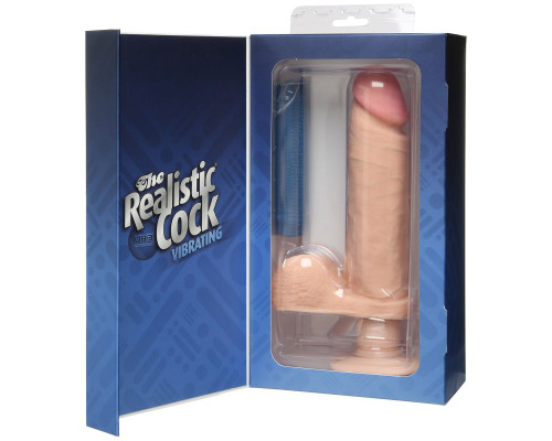 Вибромассажер-реалистик на присоске The Realistic Cock ULTRASKYN Vibrating 8”- 23,5 см.