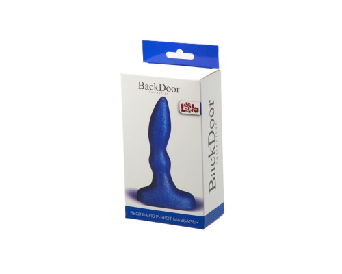 Синий анальный стимулятор Beginners p-spot massager - 11 см.
