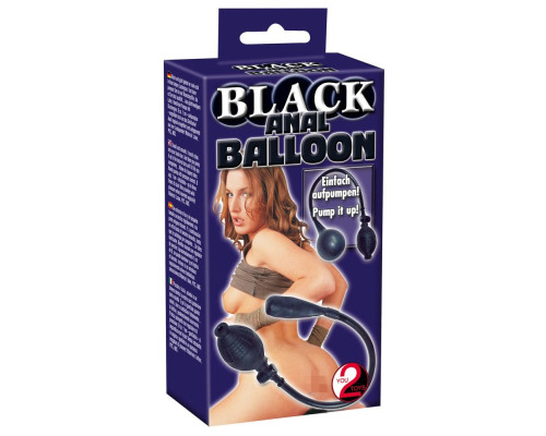 Черный анальный расширитель с грушей Simply Anal Balloon