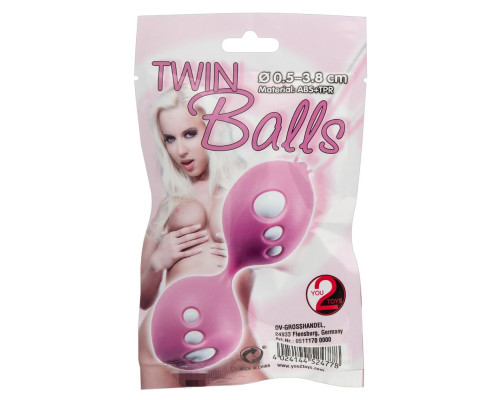 Розовые вагинальные шарики Twin Balls