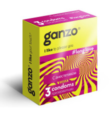 Презервативы с анестетиком для продления удовольствия Ganzo Long Love - 3 шт.