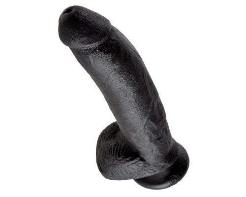 Чёрный фаллоимитатор 9  Cock with Balls - 22,9 см.