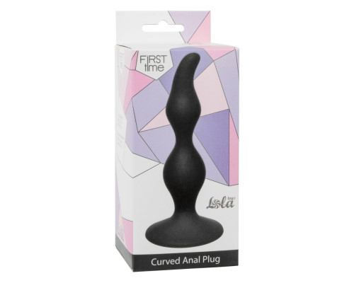 Чёрная анальная пробка Curved Anal Plug Black - 12,5 см.