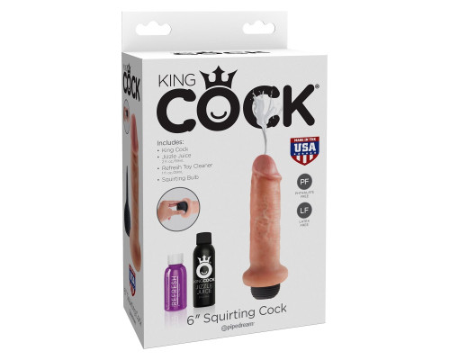 Фаллоимитатор с имитацией семяизвержения 6  Squirting Cock - 17,8 см.