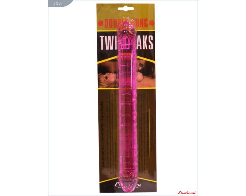 Розовый двусторонний фаллоимитатор Twin Peaks - 33,5 см.