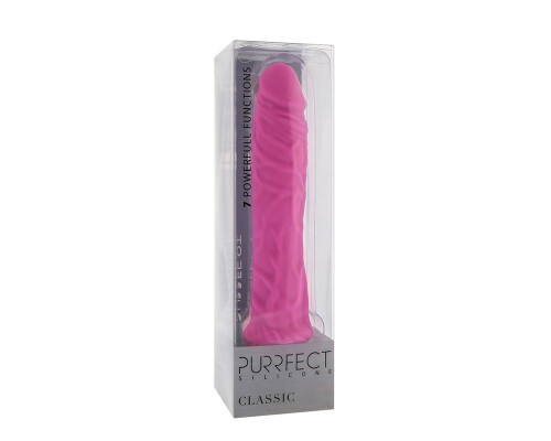 Розовый вибратор-реалистик PURRFECT SILICONE CLASSIC 8.5INCH PINK - 21,5 см.