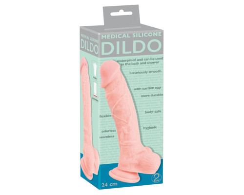 Реалистичный фаллоимитатор Medical Silicone Dildo - 24 см.