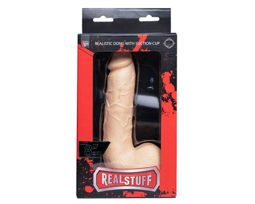 Телесный фаллоимитатор REALSTUFF 8INCH DONG WITH SUCTION CUP - 20 см.