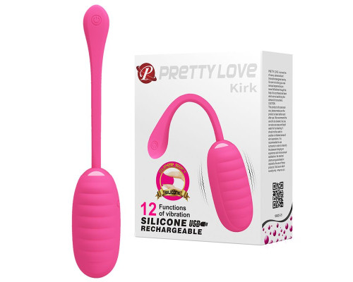 Розовое перезаряжаемое виброяйцо Kirk