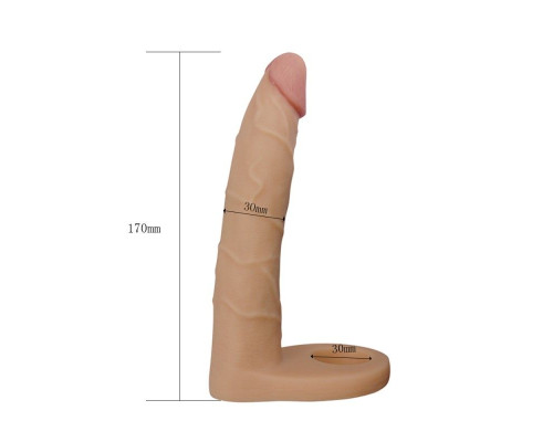 Телесная насадка-фаллоимитатор для двойного проникновения - 17 см.