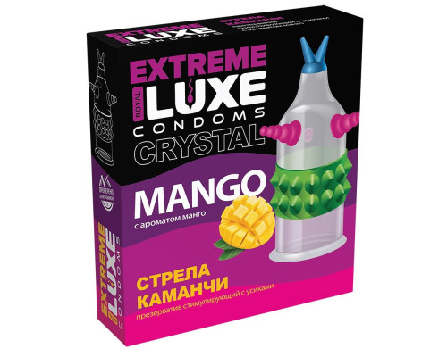 Стимулирующий презерватив «Стрела команчи» с ароматом манго - 1 шт.
