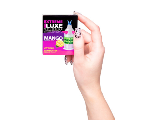 Стимулирующий презерватив «Стрела команчи» с ароматом манго - 1 шт.