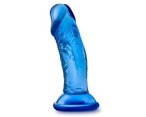 Синий анальный фаллоимитатор Sweet N Small 4 Inch Dildo with Suction Cup - 11,4 см.