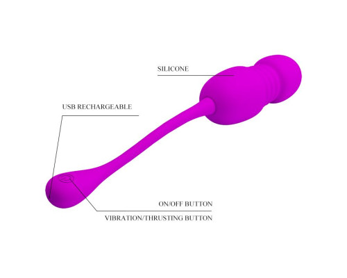 Лиловые вагинальные шарики с возвратно-поступательными движениями Callie