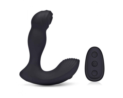 Черный массажер простаты с двойной вибрацией Thumper