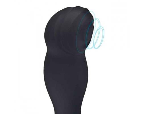 Черный массажер простаты с двойной вибрацией Thumper