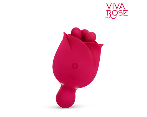 Малиновый клиторальный вибростимулятор-бутон - 10,6 см.