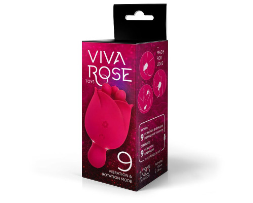 Малиновый клиторальный вибростимулятор-бутон - 10,6 см.