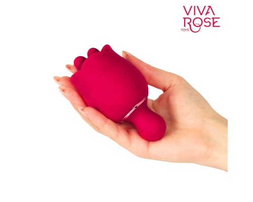 Малиновый клиторальный вибростимулятор-бутон - 10,6 см.