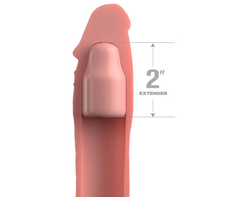 Телесная насадка-удлинитель 2 Inch Silicone X-tension with Strap - 20,3 см.
