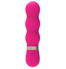 Розовый фигурный мини-вибратор Ripple Vibe - 11,9 см.