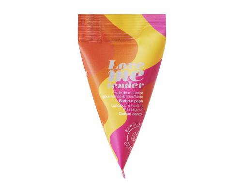 Съедобное согревающее массажное масло Love Me Tender Cotton Candy с ароматом сладкой ваты - 10 мл.