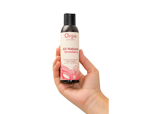 Интимный гель на водной основе All-Natural Strawberry с ароматом клубники - 150 мл.