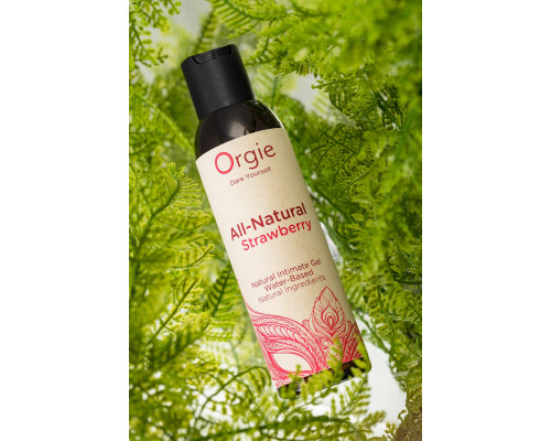 Интимный гель на водной основе All-Natural Strawberry с ароматом клубники - 150 мл.