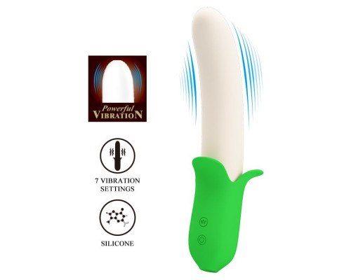 Силиконовый вибратор Banana Knight - 19,5 см.