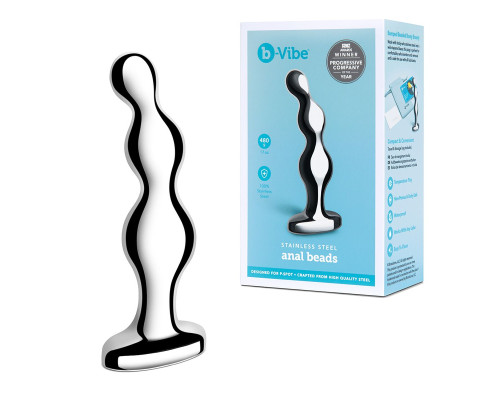 Стальной анальный фаллоимитатор для простаты Stainless Steel Anal Beads - 13 см.