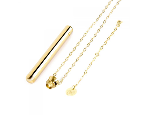 Золотистый вибромассажер-кулон Necklace Vibe