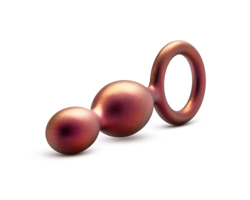 Коричневый анальный стимулятор Duo Loop Copper Anal Plug - 13,3 см.