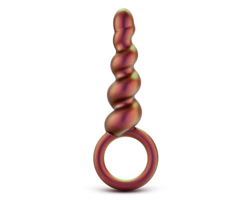 Коричневый анальный стимулятор Spiral Loop Copper Anal Plug - 13,3 см.