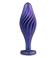 Фиолетовая анальная пробка с кристаллом-сердцем Matrix Swirling Bling Plug - 11,4 см.