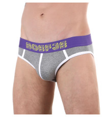 Серые меланжевые трусы-джоки с брендированной резинкой