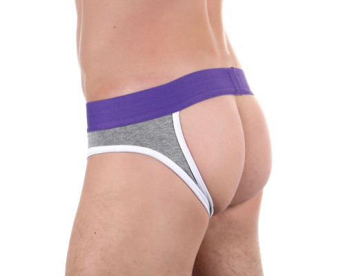 Серые меланжевые трусы-джоки с брендированной резинкой