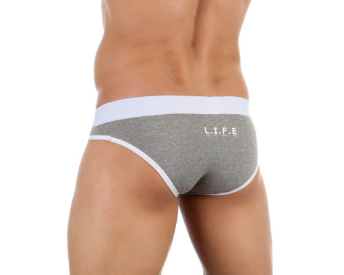 Серые мужские трусы-слипы L.I.F.E.