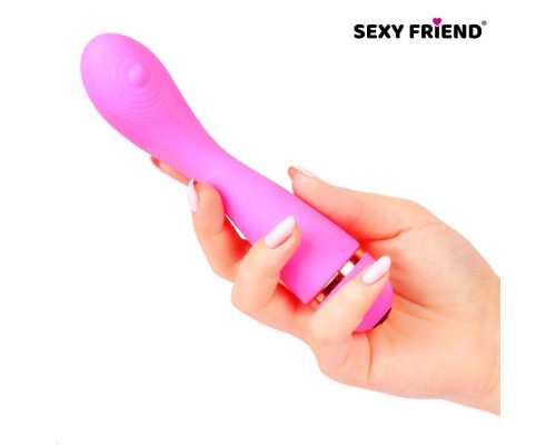 Розовый вибростимулятор для G-точки с 20 режимами вибрации - 14 см.
