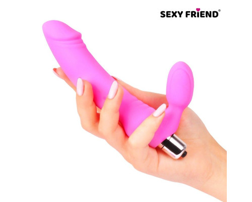 Розовый безремневой страпон Sexy Friend